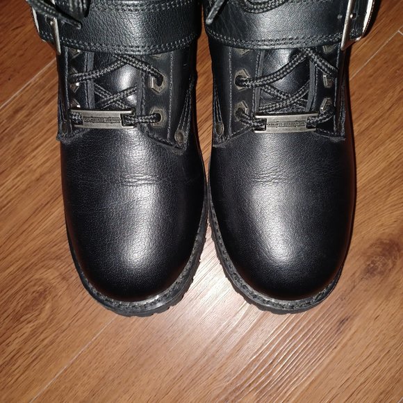 Sold - Milwaukee Leather MBL201 Women's Black Lace-Up Motorcycle Rider Boots - Picture 9 of 10